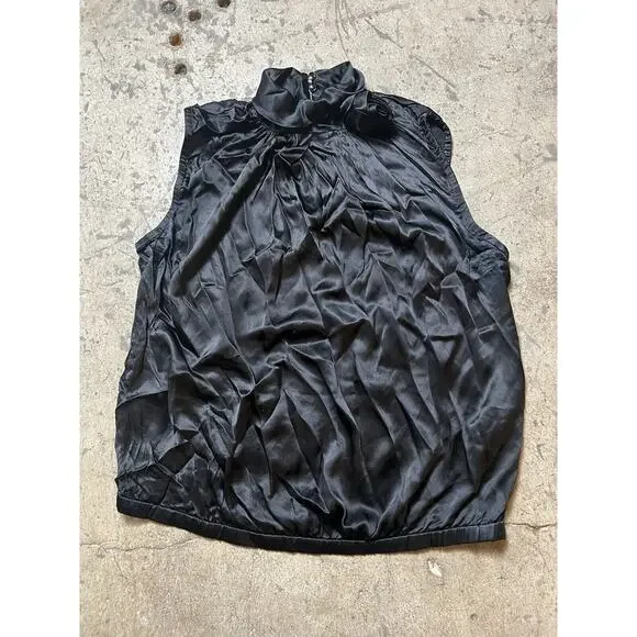 Dolce & Gabbana Dress Ribbon Sleeveless Women Size 46 Silk Black Rose - Picture 1 of 8